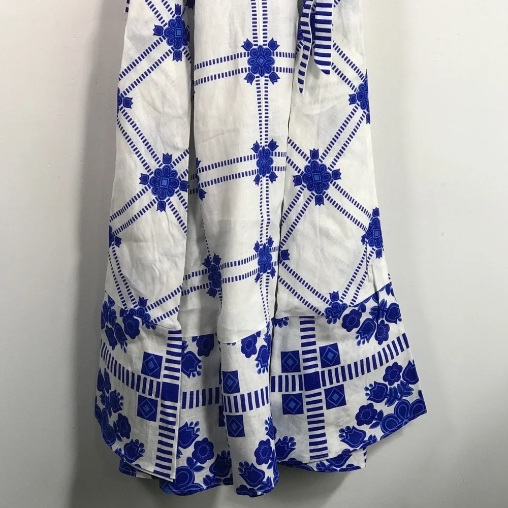 Aston Studio Mediterranean Pippa Dress, Women's Size 6 US - Blue/Foam White - Picture 7 of 9